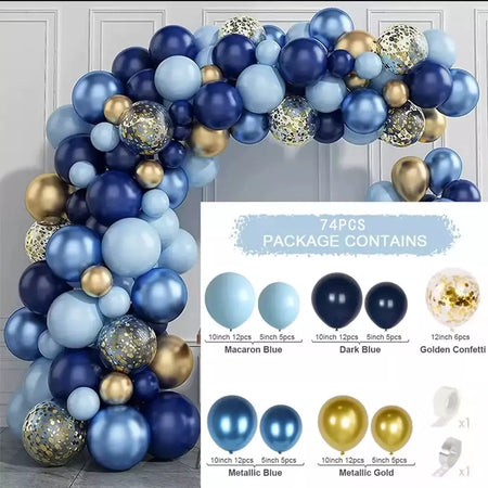 Conjunto de arco de guirlanda de balão multicolorido rosa e azul, decoração de festa de aniversário, suprimentos para festa de casamento