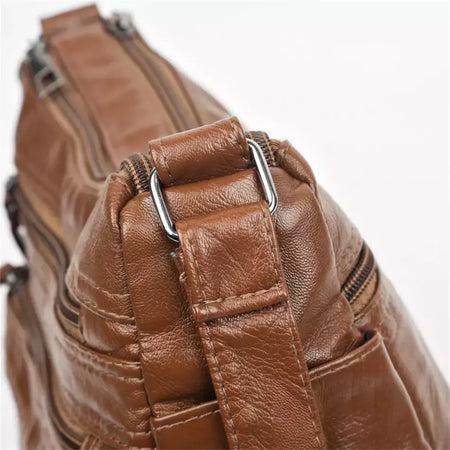 Bolsa de bolso multi couro PU vintage feminina, bolsas de ombro transversais femininas, bolsas de design de luxo, alta qualidade, 2023