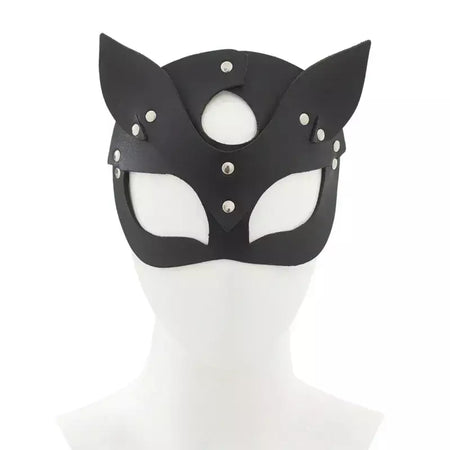 Meia face gato cosplay máscara de couro feminino olho cosplay festa de halloween pu meia máscara facial adulto suprimentos de jogo adulto jogo