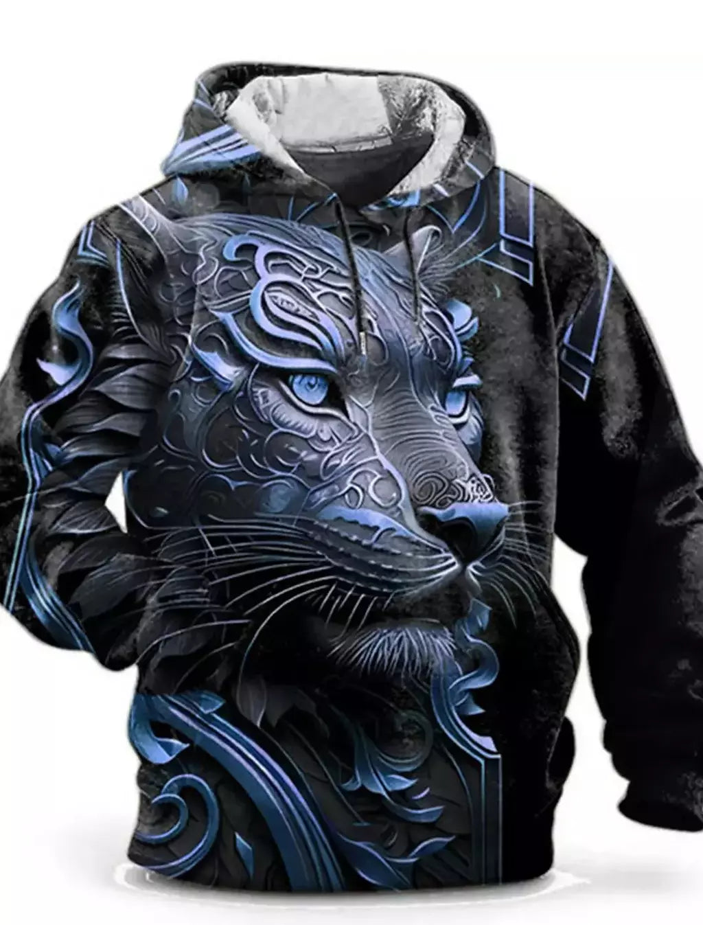 Capuz de manga comprida masculino, moletom com capuz, impressão 3D, bolso frontal, streetwear, moda primavera, novo