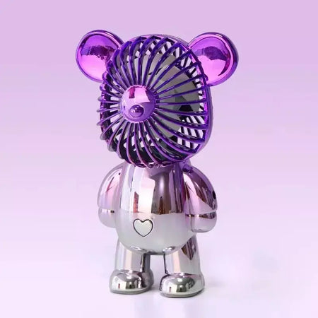 2024 galvanoplastia mudança gradual urso ventilador mini cor graffiti ventilador portátil de carregamento usb pequeno ventilador refrigeração ventiladores elétricos