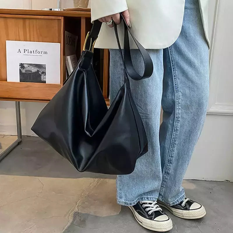 Bolsa Boston de couro PU para mulheres, bolsa de ombro de grande capacidade, bolsas crossbody, design de travesseiro vintage, casual