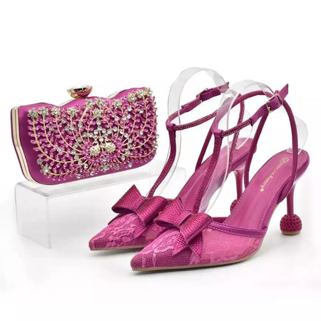 Sapato italiano e saco conjunto para mulheres, sapatos nigerianos, bolsa de correspondência para festa de casamento real, sapatos de luxo, moda mais recente