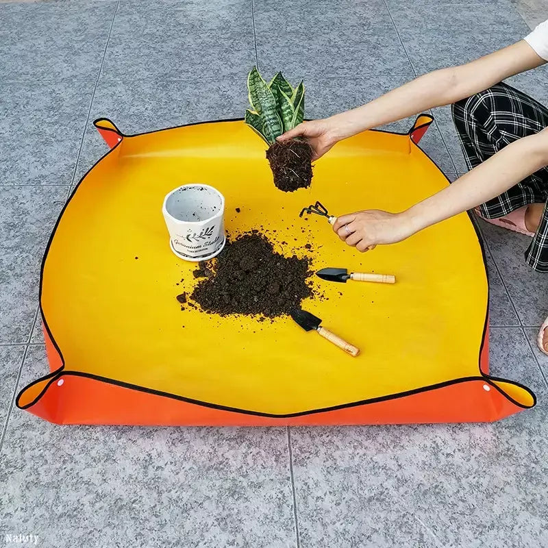 Tapete de plantio dobrável à prova d'água, tapete de jardim para vaso de flores, transplante, mistura de solo, ferramenta de poda de plantas