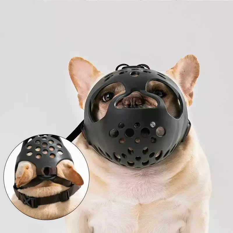 Borracha macia confortável cão tampa da boca, Anti mordida, Anti latidos e Anti comer, Pet, Bulldog, Curto