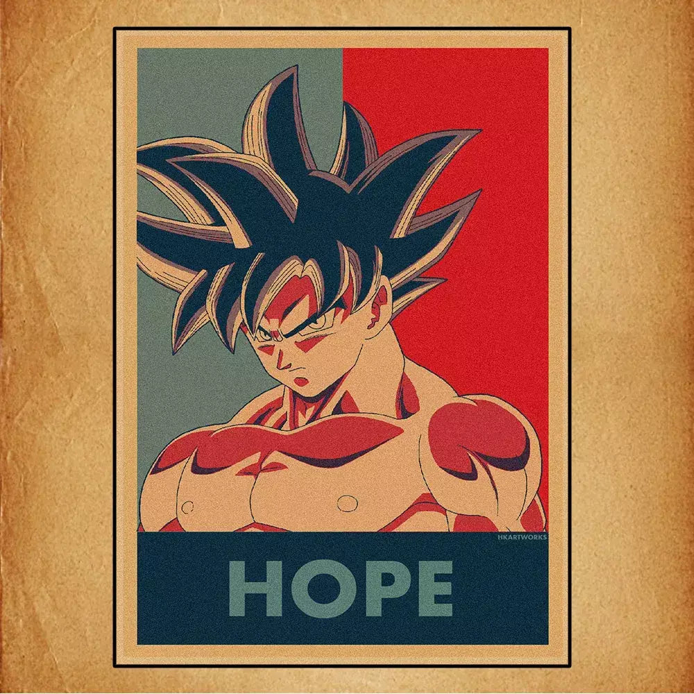 Japonês em torno do anime retro dragon ball cartaz goku gohan vegeta piccolo friza pintura em tela impressão arte da parede presente das crianças