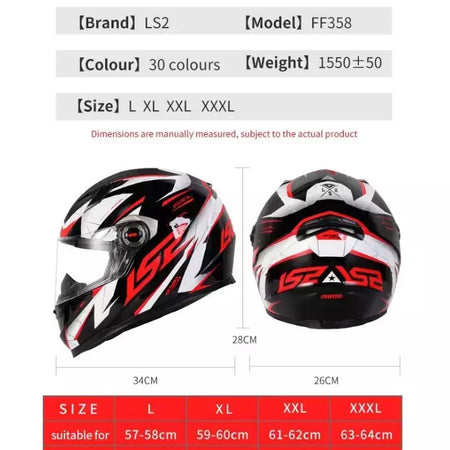 Ls2 rosto cheio capacete da motocicleta das mulheres dos homens capacete de motocross de alta resistência abs escudo 3c aprovado acessórios da motocicleta ff358