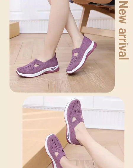 2025 tênis feminino respirável deslizamento em sapatos de caminhada malha baixa superior das mulheres sapatos vulcanizados sola macia sapatos femininos leves
