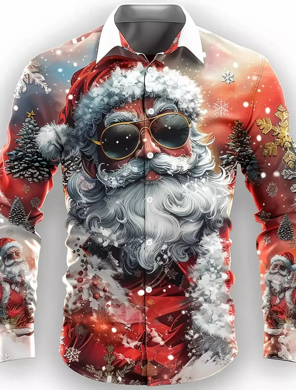 2024 novo estilo de natal papai noel camisa gráfica para homens casual vintage impressão 3d manga longa roupas feriados festa y2k topos