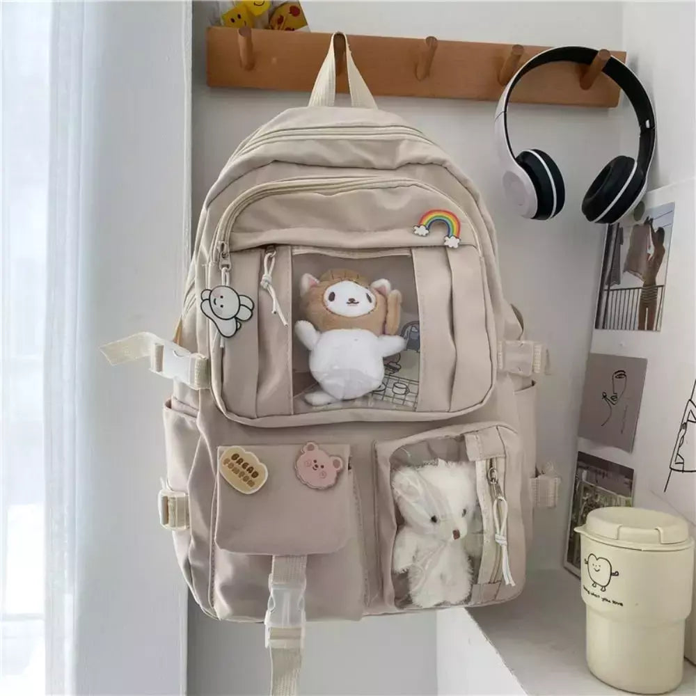 Impermeável Multifuncional Nylon Mochila, Grande Capacidade Saco De Escola, Teenage Book Bag, Travel Bag, Adolescente