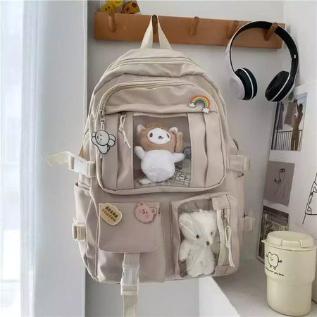 Impermeável Multifuncional Nylon Mochila, Grande Capacidade Saco De Escola, Teenage Book Bag, Travel Bag, Adolescente