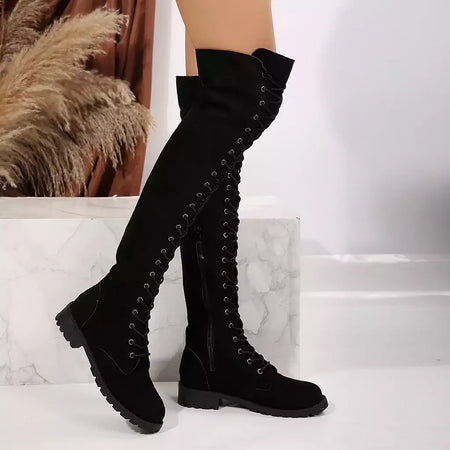 Botas de cano alto casual feminino, famoso na internet, botas de equitação ocidentais, novo, elegante