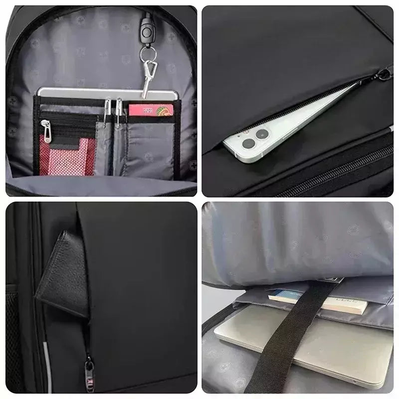 SWISS-Mochila impermeável anti-roubo USB para homens, bolsa para laptop de gran
