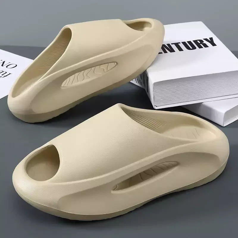 Chinelos antiderrapantes de fundo grosso masculinos, sandálias de praia, sapatos confortáveis para casais, moda esportiva, ao ar livre, EVA 36-45