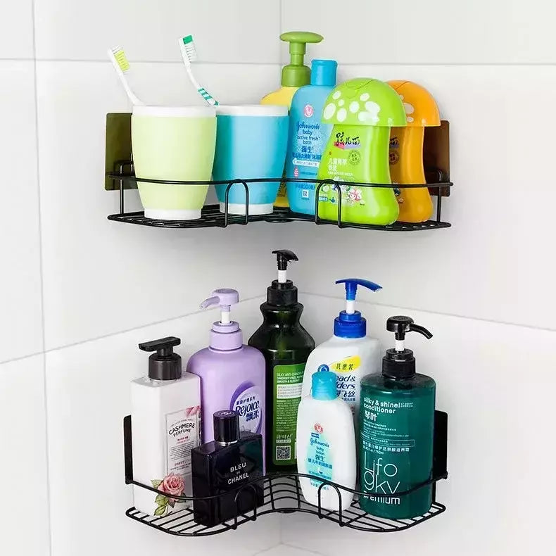 Prateleira De Banheiro De Parede, Prateleiras De Armazenamento De Canto, Suporte Do Shampoo, Rack Cosmético, Cesta De Dreno De Chuveiro De Ferro, Organizador Do Banheiro