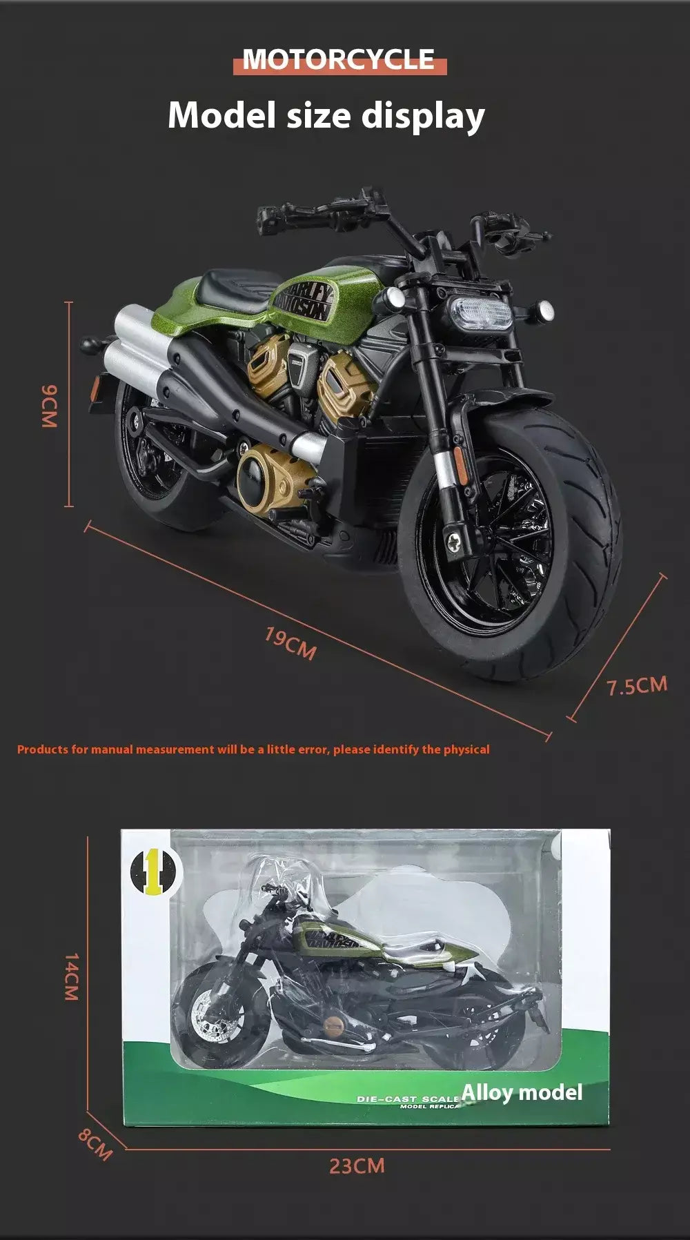 Simulação 1/12 davidson SPORTSTER-S motocicleta de liga off-road, ornamentos de modelo para crianças brinquedos para meninos presentes de feriado
