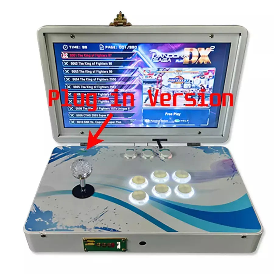 14-Polegada 3d pandora 26800 em 1 console dobrável portátil dx máquina de jogo 6 teclas caixa 720p tela hd mini arcade luar para crianças
