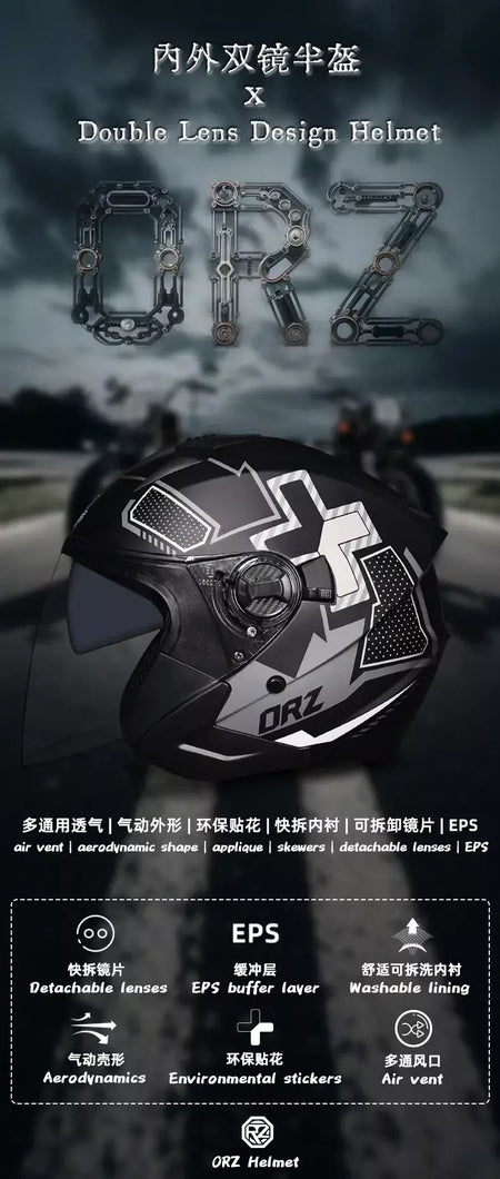 2025 mais recente capacete da motocicleta de alta qualidade metade cobrindo lente dupla cascos para motos masculino feminino casal capacetes de moto