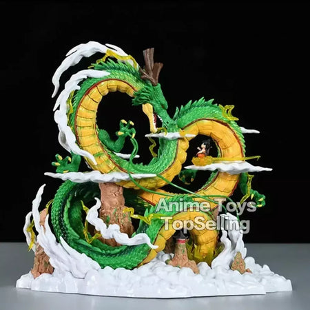 23cm/9.05in anime dragon ball z figura shenron goku e shenron figura de ação modelo estátua pvc boneca coleção brinquedo presentes