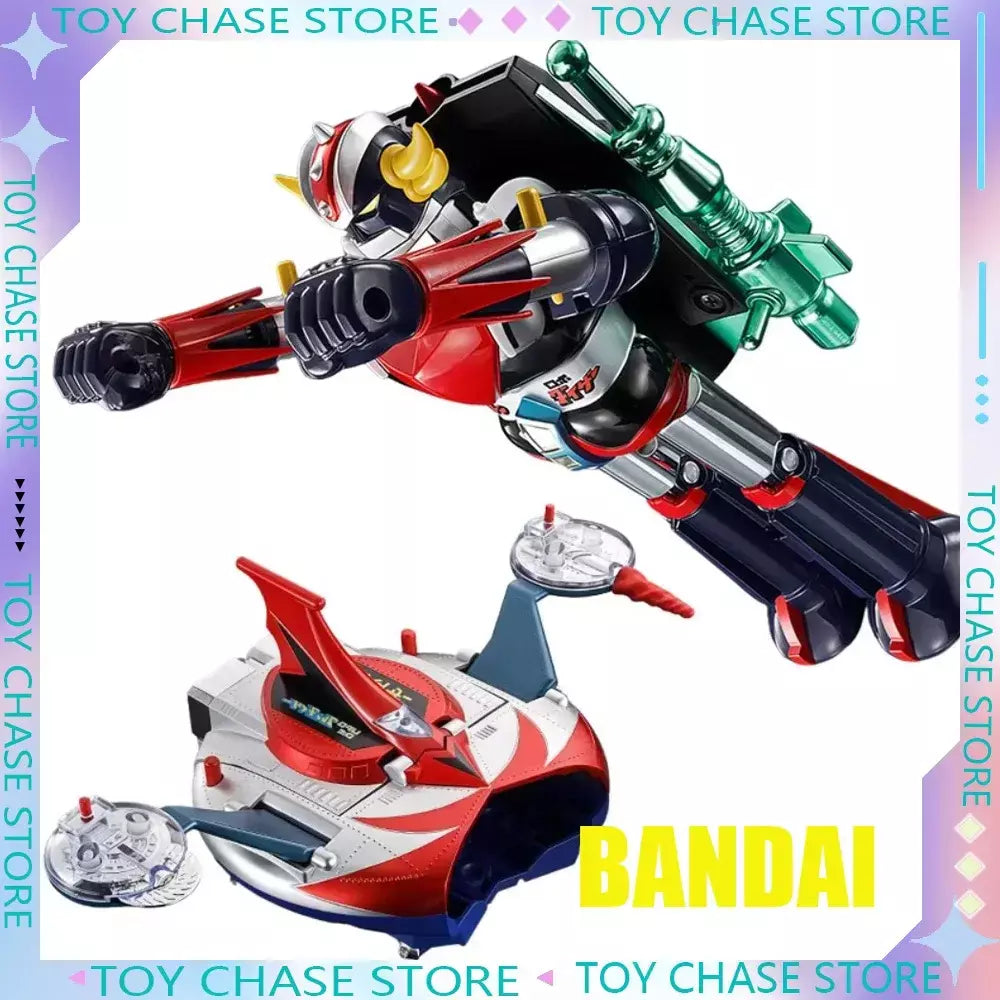 Bandai genuíno chogoku granxer & spazer ufo conjunto 1975 réplica anime figura de ação modelo colecionável estátua brinquedo ornamento presente