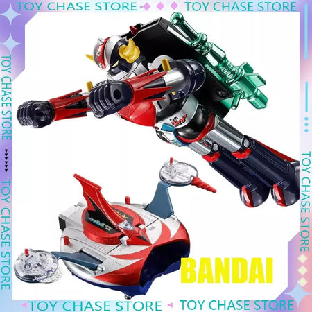 Bandai genuíno chogoku granxer & spazer ufo conjunto 1975 réplica anime figura de ação modelo colecionável estátua brinquedo ornamento presente