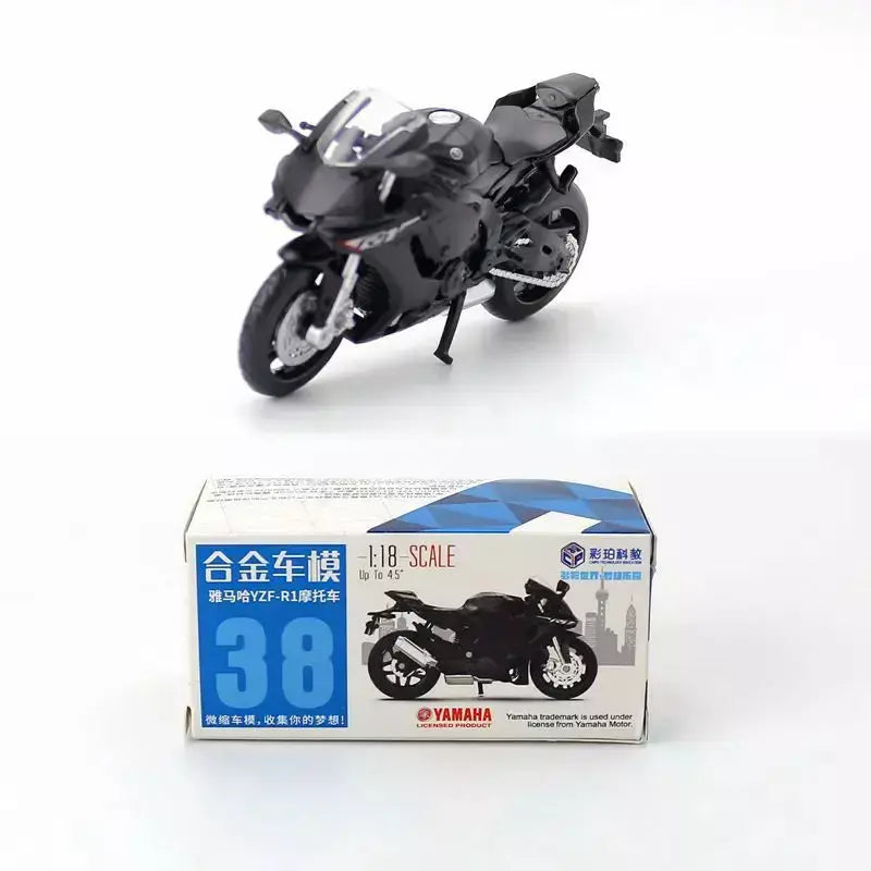 Motocicleta liga e plástico modelo brinquedo, Caipo GSX-R1000 YZF-R1 Vespa 200, 1:18