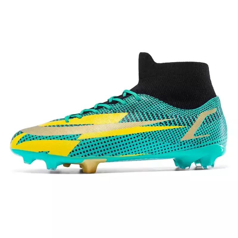 Botas de futebol de alta qualidade para crianças sapatos de tornozelo alto sapatos de futebol de grama sapatos de futebol de alta qualidade fg/tf