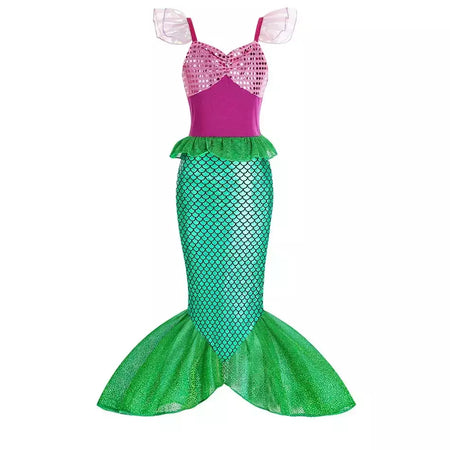 Sereia vestido de festa de aniversário verão menina sereia traje carnaval anime cosplay outfits 2-10 anos crianças fantasia disfarce vestido de baile