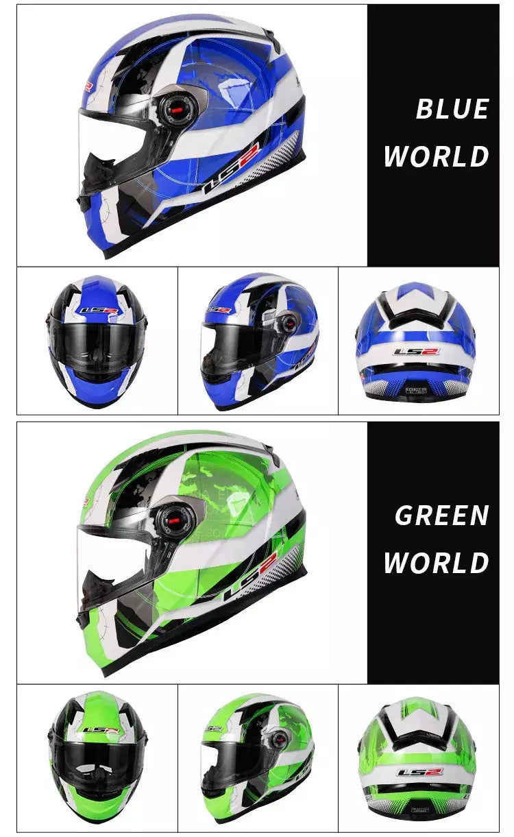 Ls2 rosto cheio capacete da motocicleta das mulheres dos homens capacete de motocross de alta resistência abs escudo 3c aprovado acessórios da motocicleta ff358