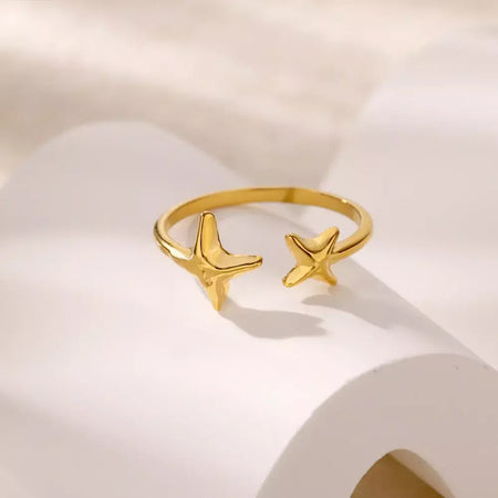 Anéis geométricos de zircônia de aço inoxidável para mulheres luxo mau olhado cor dourada ajustável na moda casamento estética jewerly presente