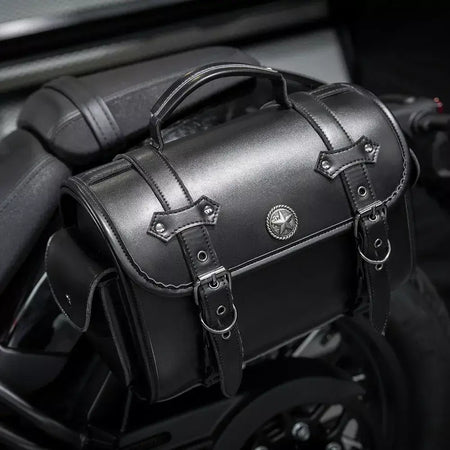 Alforje universal preto para motocicleta, bolsa lateral de grande capacidade, ferramenta de armazenamento para harley, bolsa modificada à prova d'água
