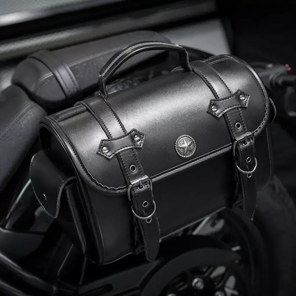 Alforje universal preto para motocicleta, bolsa lateral de grande capacidade, ferramenta de armazenamento para harley, bolsa modificada à prova d'água