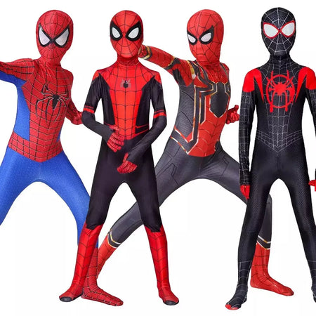Crianças super-herói spiderman cosplay traje homem de ferro pantera negra zentai macacão bodysuit trajes de festa de halloween para meninos meninas