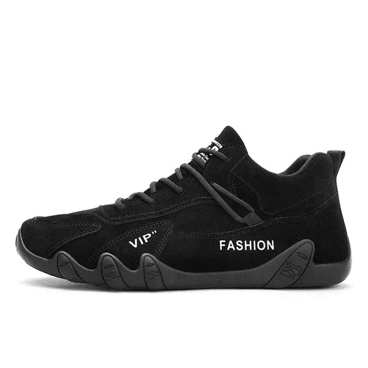 Botas de couro impermeável para homens, Lace Up Sneakers, Sapatos casuais para motociclistas