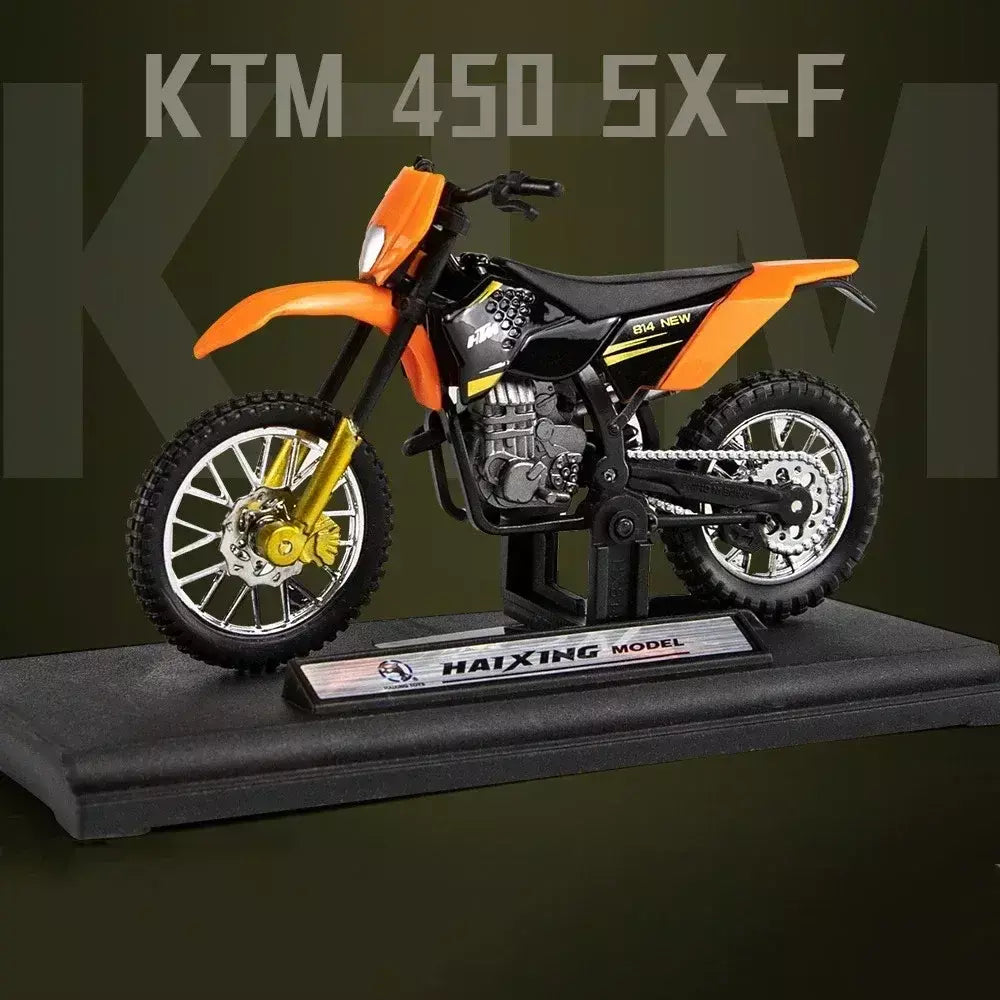 450 SX-F liga modelo de motocicleta 1:18 diecasts portátil corrida dedo motobike simulação coleção brinquedos para crianças