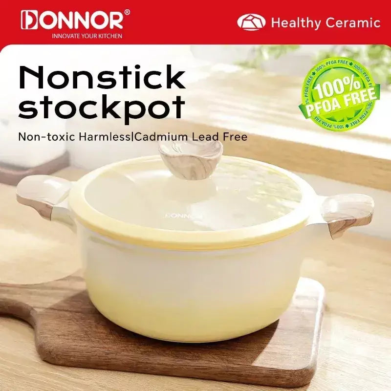Donnor cerâmica não revestida antiaderente pan 0 panela de sopa de flúor frigideira fogão de indução pote universal cozinha cozinhar ferramentas