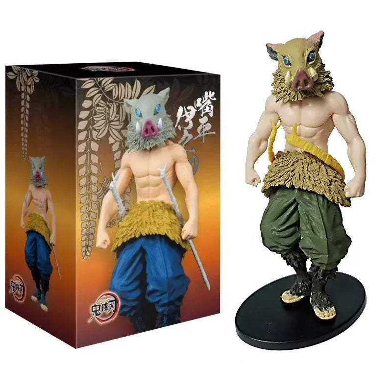 Anime figura demônio slayer figuras kimetsu não yaiba boneca tanjiro nezuko zenitsu estatueta inosuke guerreiro figura de ação modelo brinquedos