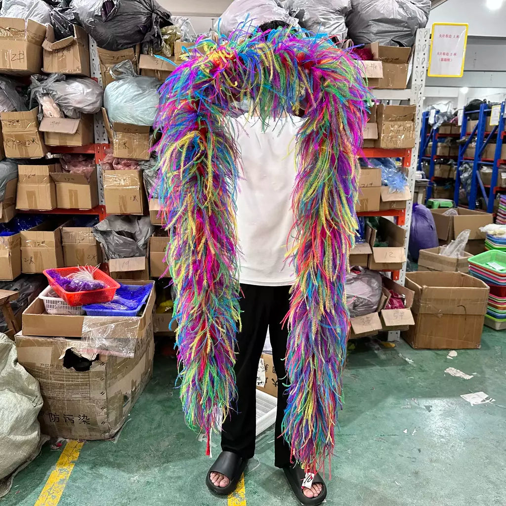 Boa de penas de avestruz arco-íris, 6/10/20 camadas, acessórios de festa fofos para mulheres, halloween, carnaval, cosplay, decoração de casamento, fantasia diy