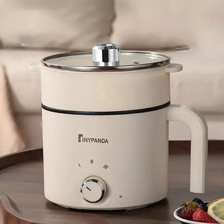 Panela elétrica antiaderente de 1,8l, panela multifuncional, panela de arroz cozido no vapor única/dupla com função de fritura elétrica