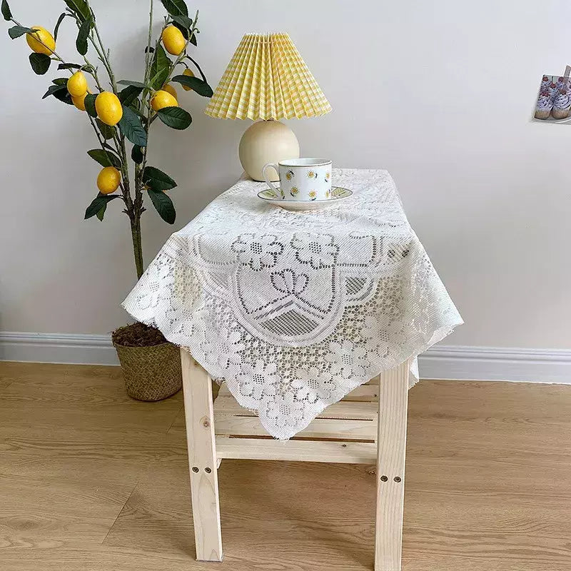 Toalha De Mesa De Renda Branca, Cobertura De Mesa De Jantar, Decoração De Festa De Casamento, Tampas De Mesa, Sala De Estar, Decoração De Mesa