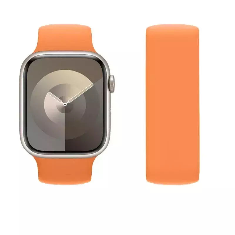 Silicone Solo Loop Band para Apple Watch, Belt Bracelet Strap, iWatch Series 9, 8, 7, 6, SE, Ultra 2, 40mm, 44mm, 45mm, 41mm, 49 milímetros, 38 milímetros, 42 milímetros