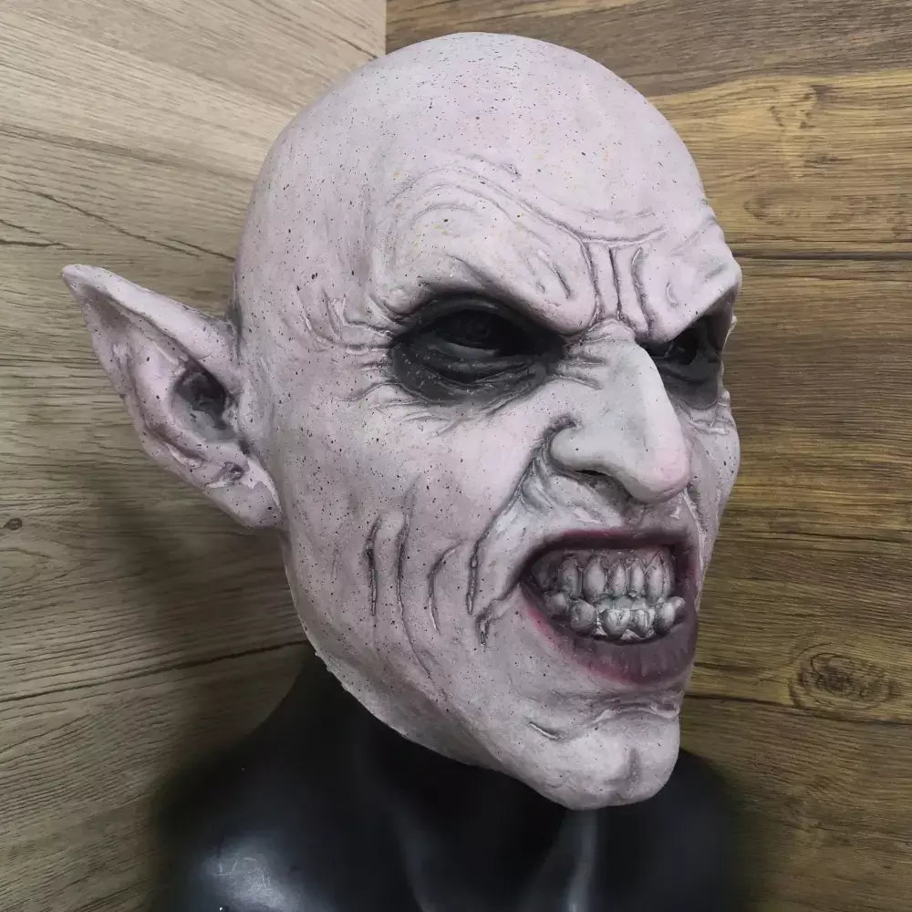 Nosferatu cinza vampiro látex assustador máscara de halloween terror fantasma diabo máscara festa de dança assustador bioquímico alienígena zumbi bonés máscara