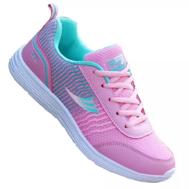 Primavera e outono senhoras diariamente sapatos femininos casuais esportes coreano moda respirável fundo plano correndo luz tênis de viagem