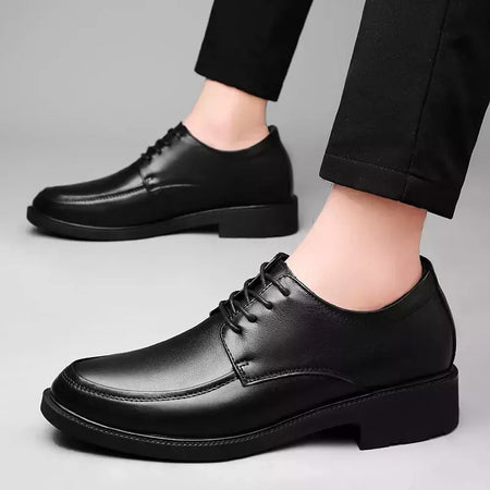 Oxfords-Sapatos de couro genuíno para homens, preto clássico brogue, vestido de casamento, festa, escritório, negócios, sapatos formais, moda