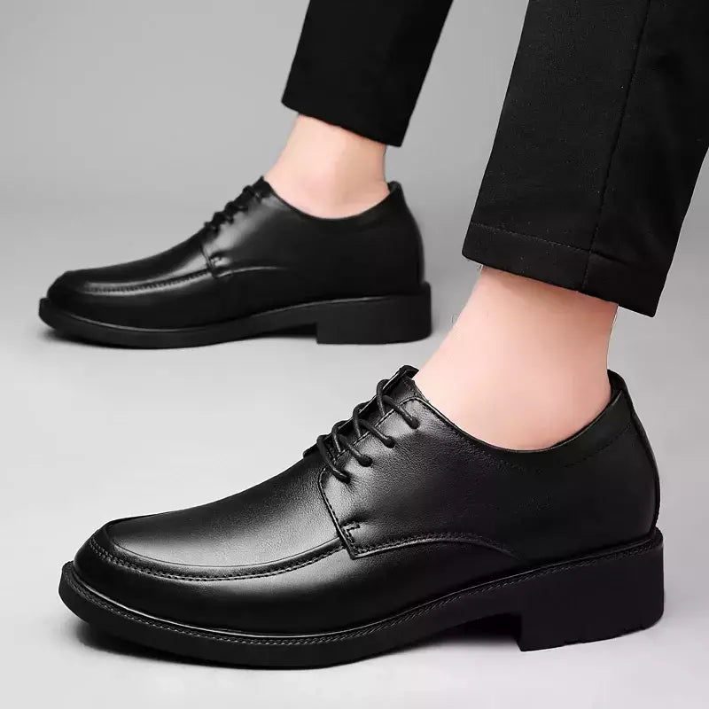 Oxfords-Sapatos de couro genuíno para homens, preto clássico brogue, vestido de casamento, festa, escritório, negócios, sapatos formais, moda