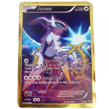 Pokemon English Metal Card Anime Pikachu Charizard Mewtwo Arceus Frog Flower Vmax GX Letters Game Collection Card Kids Toy Gifts