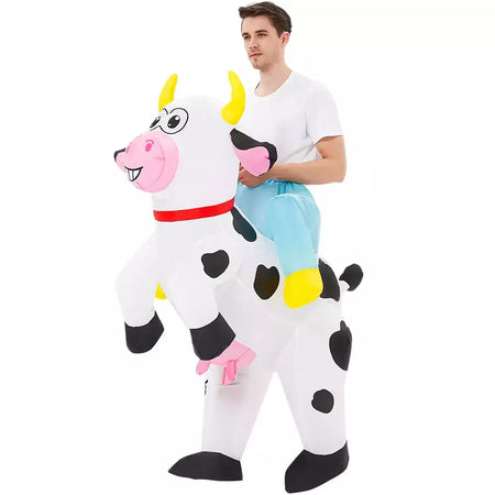 Adulto galo inflável traje engraçado unicórnio elk animais terno inflável halloween carnaval meio corpo explodir terno para cosplay