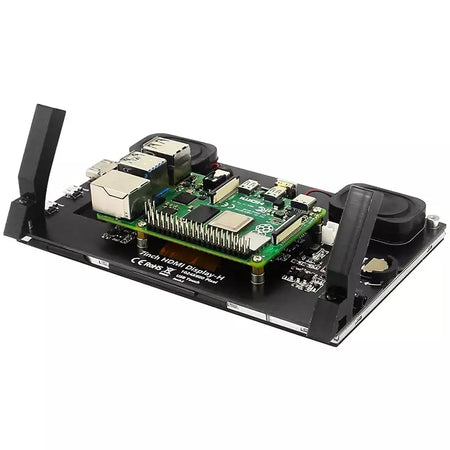 7 Polegada display portátil ips lcd tela de toque capacitivo 1024x600 monitor alto-falantes opcionais para raspberry pi 5 4b 3b + computador portátil