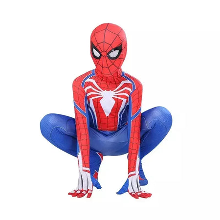 Crianças super-herói bodysuit milhas cosplay peter parker traje dos desenhos animados halloween conjunto com capuz traje de férias macacão com capuz separado