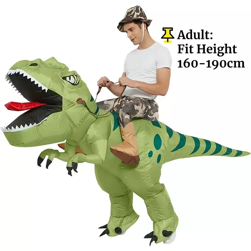 Ride-on traje de dinossauro inflável adequado para festa de halloween ao ar livre atividades pai-filho jogo de rastreamento crianças mascote